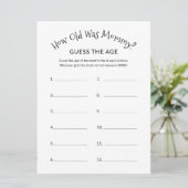 How Old Was Mommy Minimalist Baby Shower Game  カード (スタンド正面)