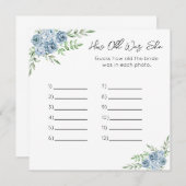 How Old Was She -ブライダルシャワーゲーム – 青フローラ プログラム (正面/裏面)