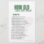 How Old Was the Bride Answer Key | Tennis Game  (正面)