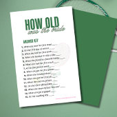How Old Was the Bride Answer Key | Tennis Game 