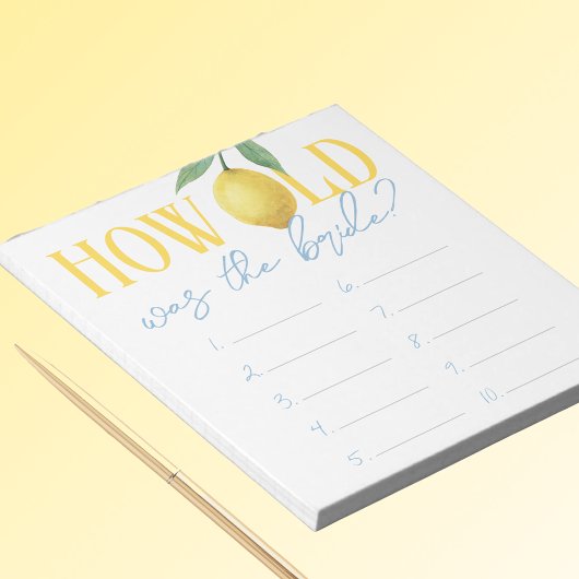 How Old Was The Bride Game Answer Sheet ノートパッド