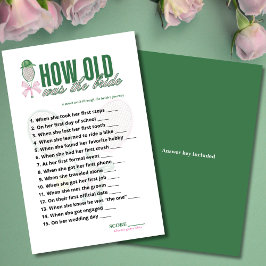 How Old Was the Bride Tennis Bridal Shower Game