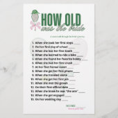 How Old Was the Bride Tennis Bridal Shower Game (正面)