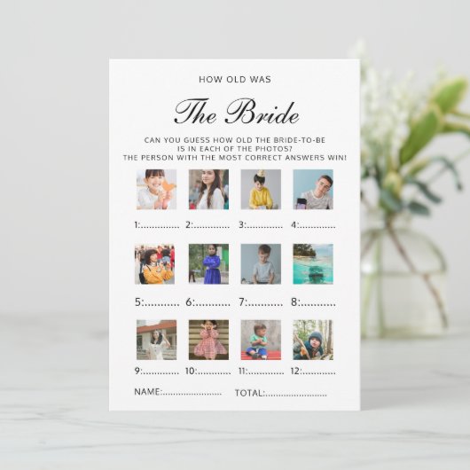 How Old Was The Bride Wedding Bridal Shower Game 招待状 (スタンド正面)