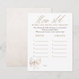 How Old Were The Bride And Groom Game Cards エンクロージャーカード