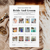 How Old Were The Bride & Groom Bridal Shower Game 招待状