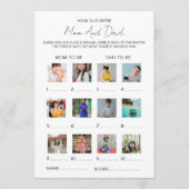 How Old Were The Mom & Dad To Be Baby Shower Game 招待状 (正面)