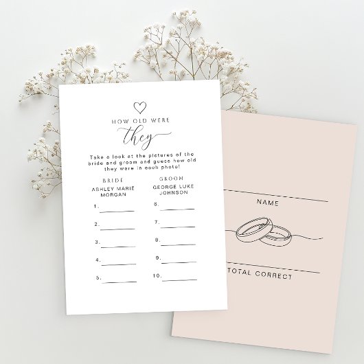 How Old Were They Printable Game Card 招待状