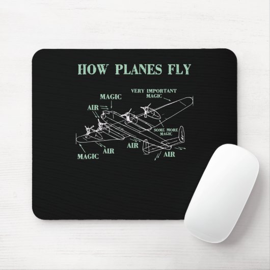 How Planes Fly Funny Aerospace Engineer Pilot Gift マウスパッド (マウス)