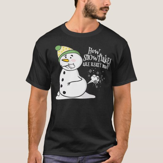 How Snowflakes Are Really Made Funny Snowman Chris Tシャツ (正面)