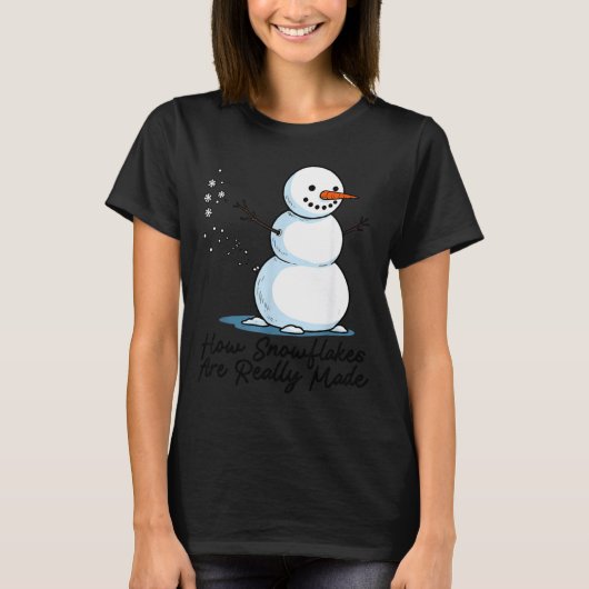 How Snowflakes Are Really Made Snowman Christmas J Tシャツ (正面)