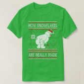 How Snowflakes Are Really Made Snowman Ugly Christ Tシャツ (デザイン正面)
