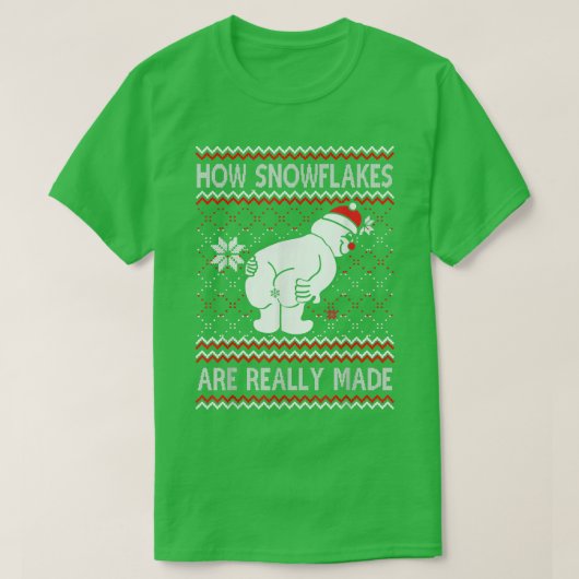 How Snowflakes Are Really Made Snowman Ugly Christ Tシャツ (デザイン正面)