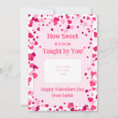 How Sweet Teacher Valentine's Gift Card Holder 招待状 (正面)