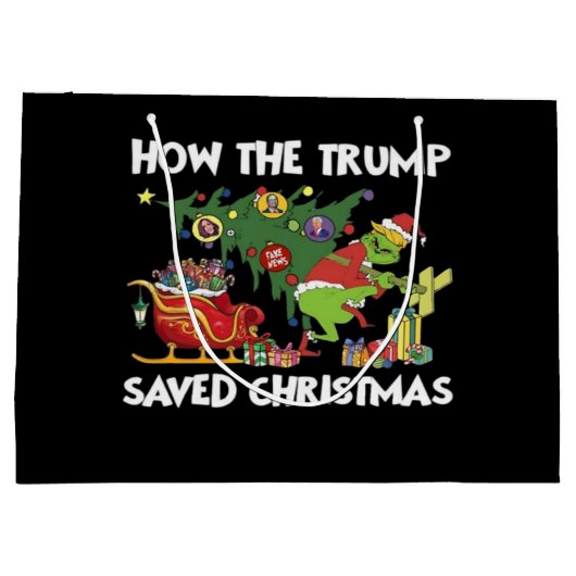 How The Trump Saved Christmas ラージペーパーバッグ (裏面)