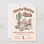 How the West was One Cowgirl Birthday 招待状 (正面)