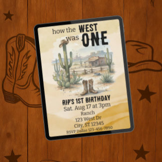How the West was ONE, western 1st Birthday 招待状