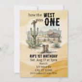 How the West was ONE, western 1st Birthday 招待状 (正面)