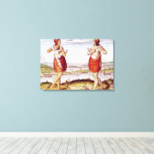 How the Women of Dasamonquepeuc キャンバスプリント (インサイチュ (ウッドフロア))