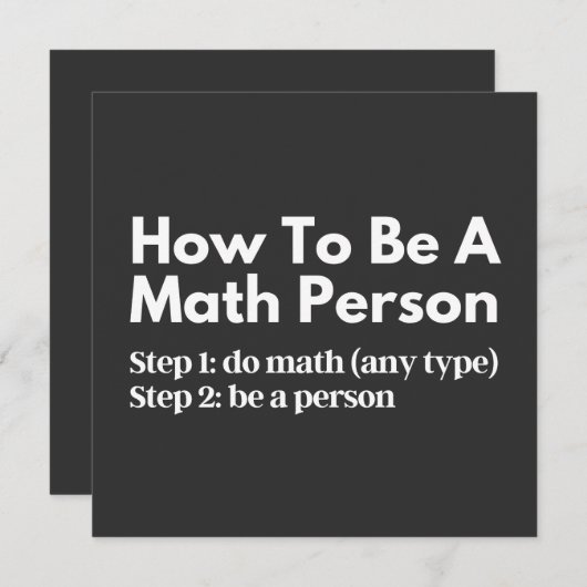 How To Be A Math Person 招待状 (正面/裏面)