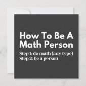 How To Be A Math Person 招待状 (正面)