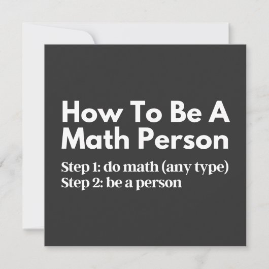 How To Be A Math Person 招待状 (正面)