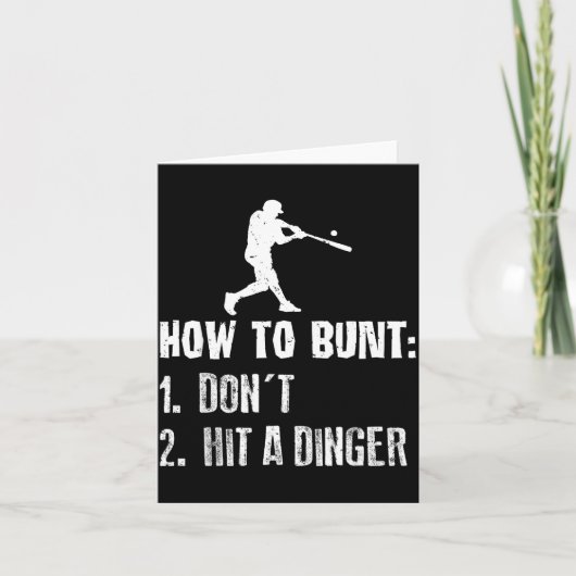How To Bunt Don't Hit A Dinger Funny Baseball  カード (正面)