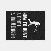 How To Bunt Don't Hit A Dinger Funny Baseball  フリースブランケット (正面(横))