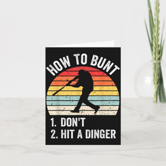 How To Bunt Don't Hit A Dinger Funny Baseball Play カード (正面)