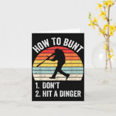 How To Bunt Don't Hit A Dinger Funny Baseball Play カード (黄色い花)