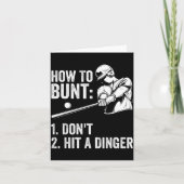 How To Bunt Don't Hit A Dinger Funny Baseball Play カード (正面)