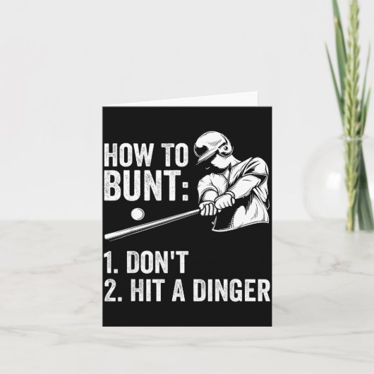 How To Bunt Don't Hit A Dinger Funny Baseball Play カード (正面)