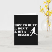 How To Bunt Don't Hit A Dinger Funny Baseball Soft カード (黄色い花)