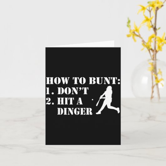 How To Bunt Don't Hit A Dinger Funny Baseball Soft カード (黄色い花)