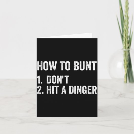 How To Bunt Don't Hit A Dinger Funny Baseball Soft カード (正面)