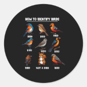 How To Identify Birds Funny Birds Identification B ラウンドシール (正面)