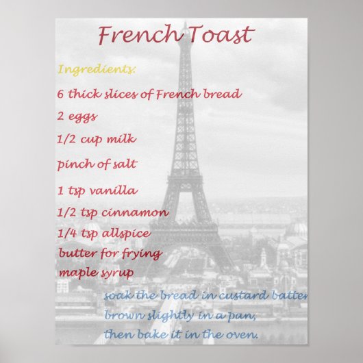 How To Make French Toast Copycat Recipe Poster ポスター (正面)