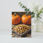 How to Make Toasted Pumpkin Seeds Recipe Card ポストカード (スタンド正面)