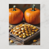 How to Make Toasted Pumpkin Seeds Recipe Card ポストカード (正面)