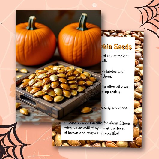 How to Make Toasted Pumpkin Seeds Recipe Card ポストカード