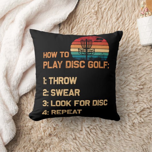 How To Play Disc Golf Disc Golf Golfing Player クッション (ブランケット)
