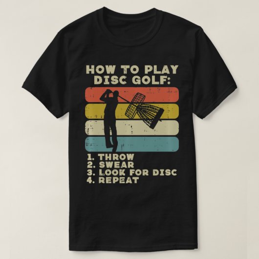 How To Play Disc Golf Sunset Retro Frisbee Golfing Tシャツ (デザイン正面)