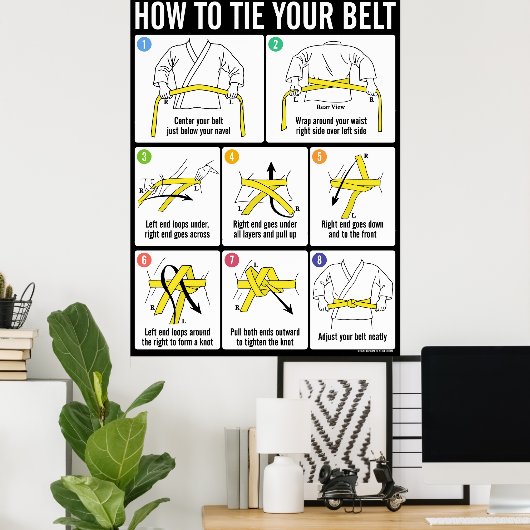How to Tie Your Karate Belt Instruction Poster ポスター (ホームオフィス)