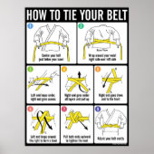 How to Tie Your Karate Belt Instruction Poster ポスター (正面)