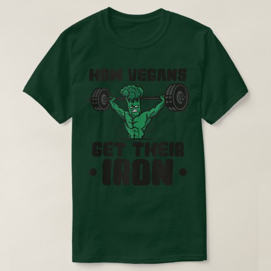 How Vegans Get Their Iron Vegan Vegetables Vegetar Tシャツ (デザイン正面)