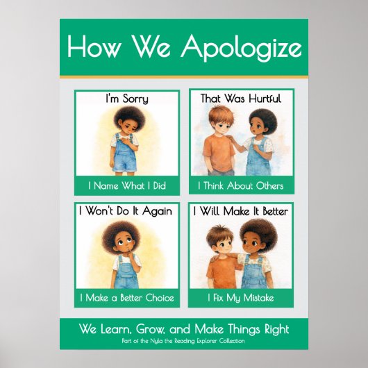 How We Apologize Kindergarten Anchor Chart ポスター (正面)