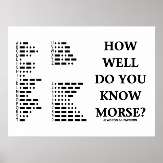 How Well Do You Know Morse? (Intl Morse Code) ポスター (正面)