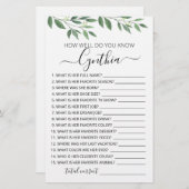 How well do you know the Birthday Girl (正面/裏面)