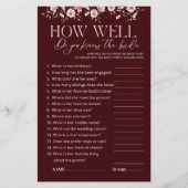 How Well Do You Know the Bride Bridal Shower Game (正面)