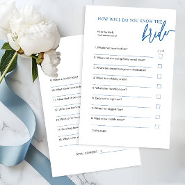 How Well Do You Know the Bride Game – Blue